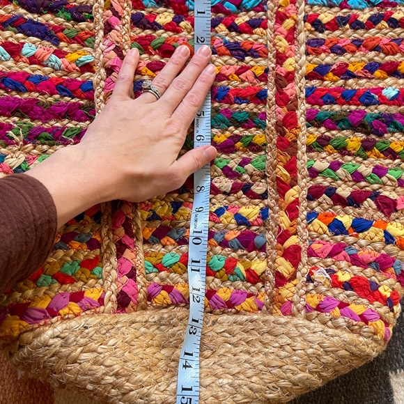 NWT Matr Boomie rainbow repurposed sari jute tote bag - Picture 8 of 12